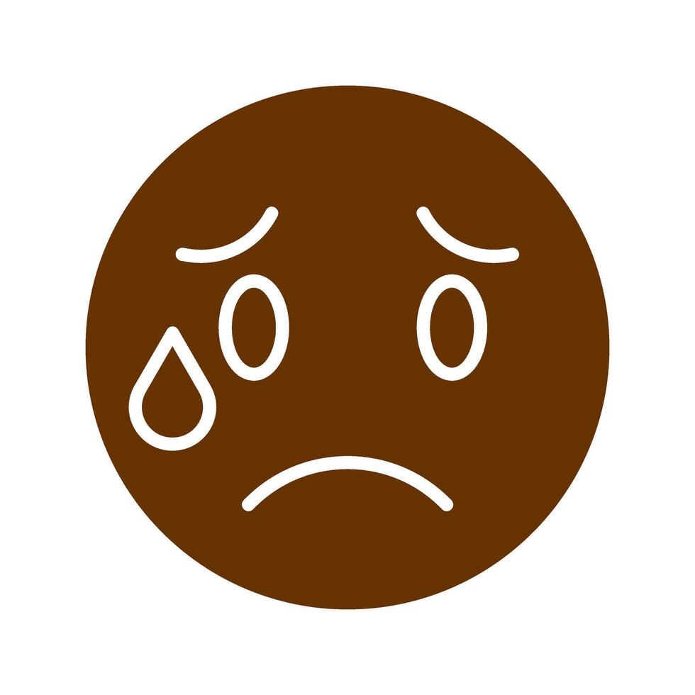 Crying Face Icon Design vector