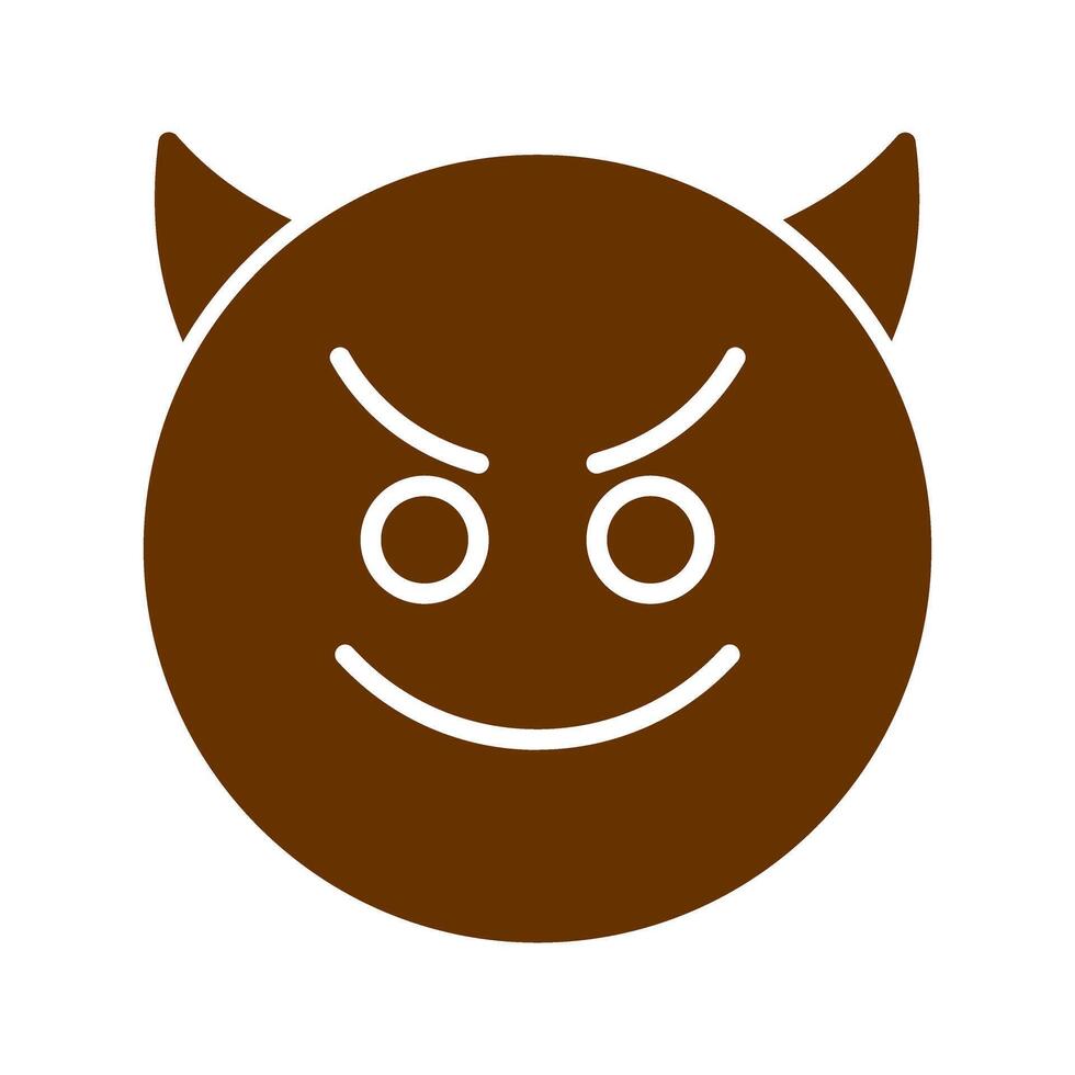 Smiling Face with Horns Icon Design vector
