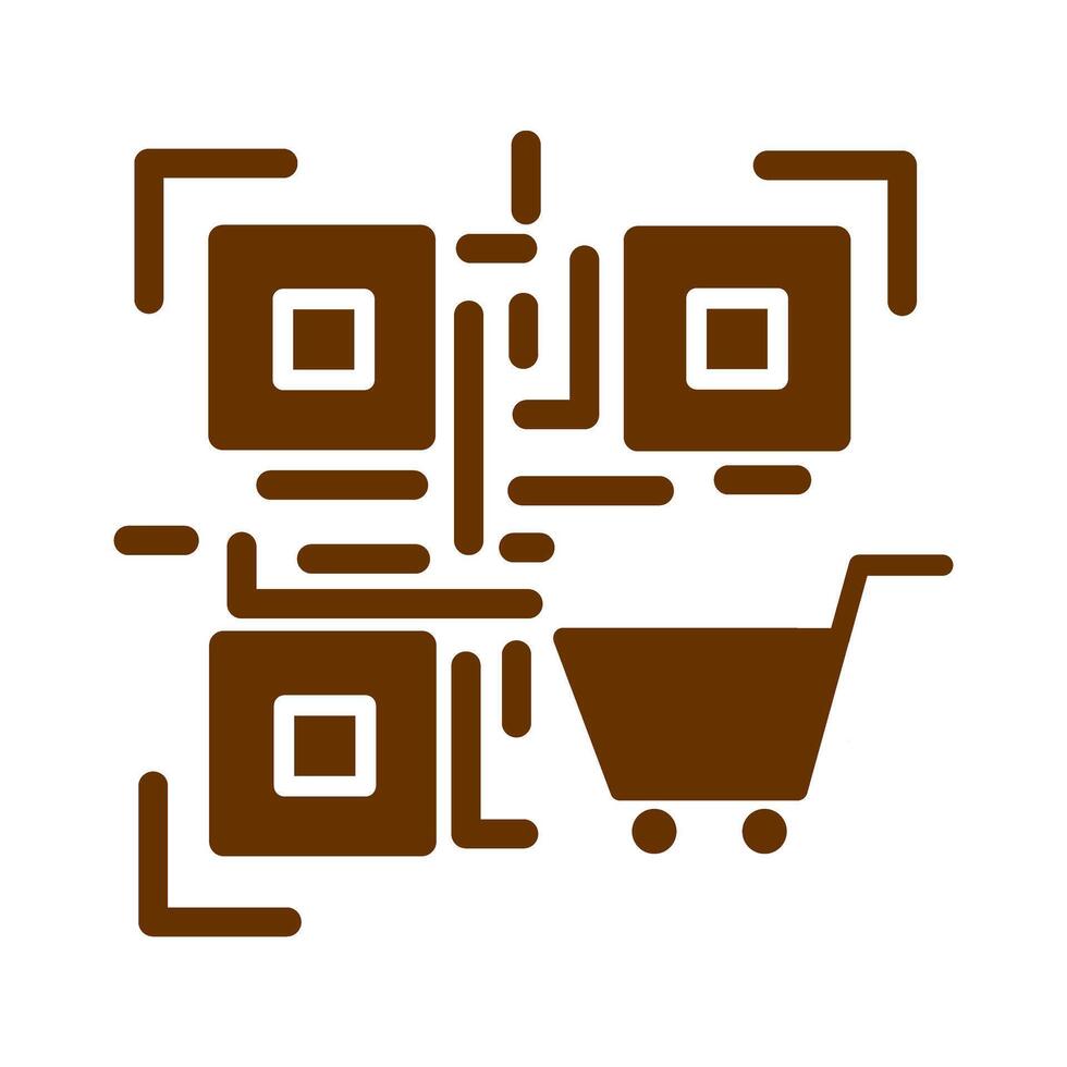QR Code Shopping Icon Design vector