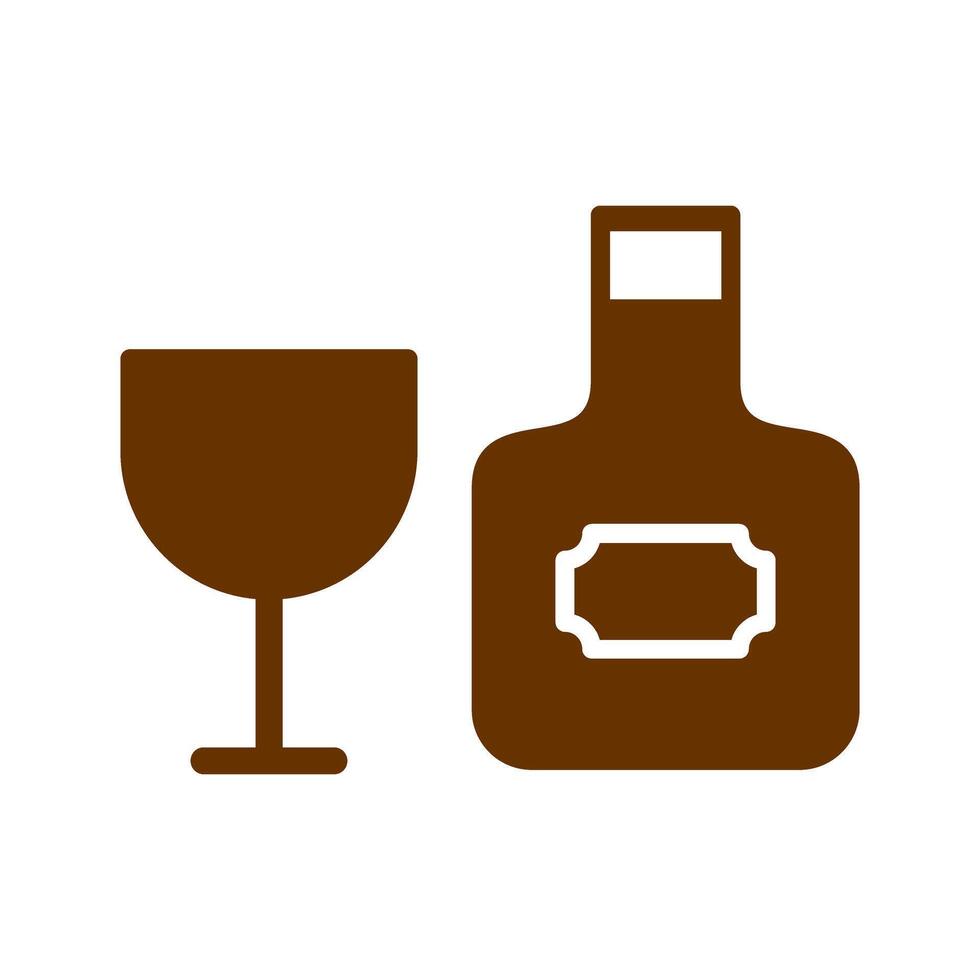 Wine Bottle and Glass Icon Design vector