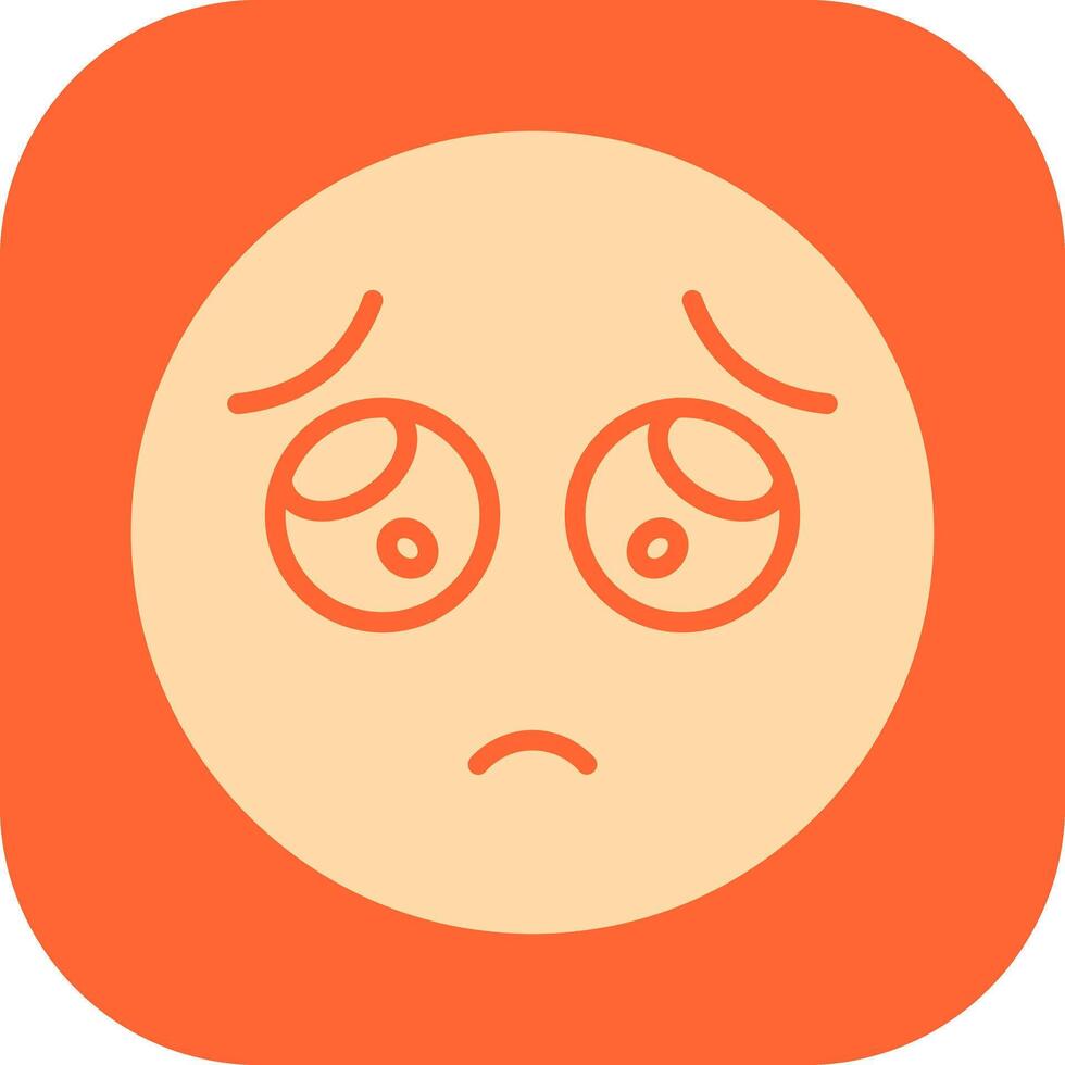 Pleading Face Icon Design vector
