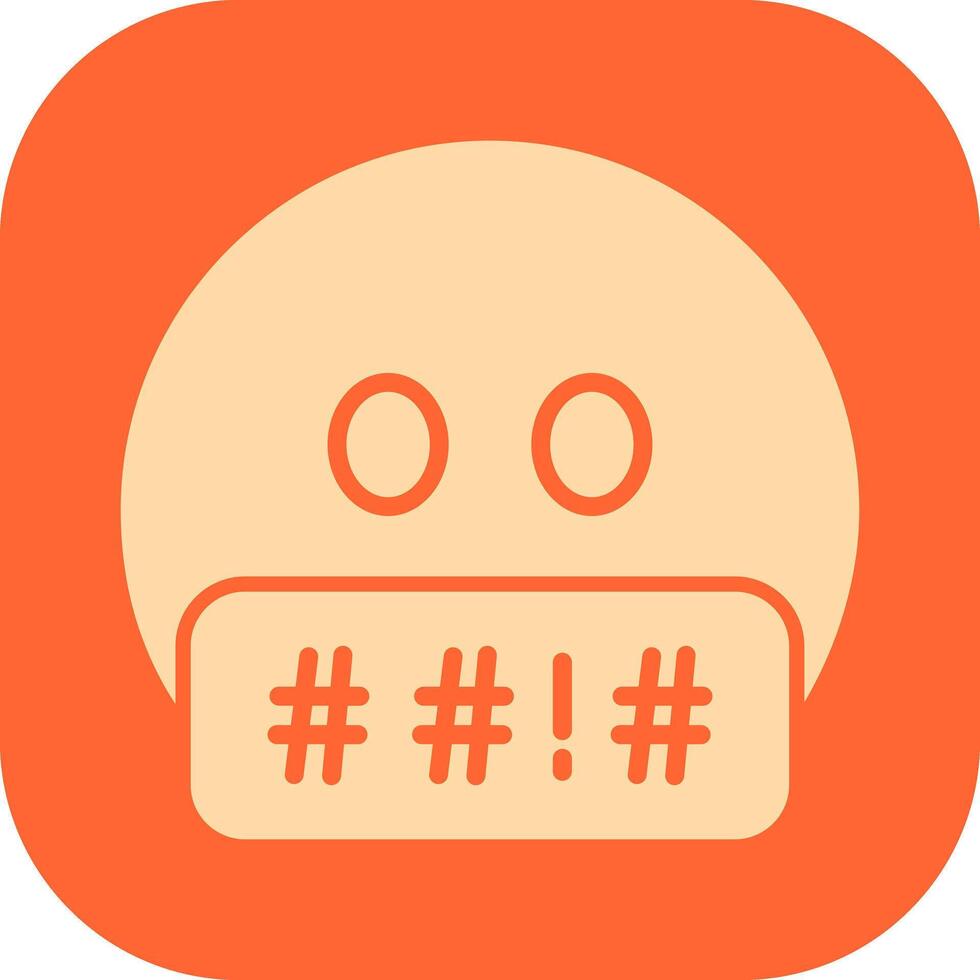 Face with Symbols on Mouth Icon Design vector