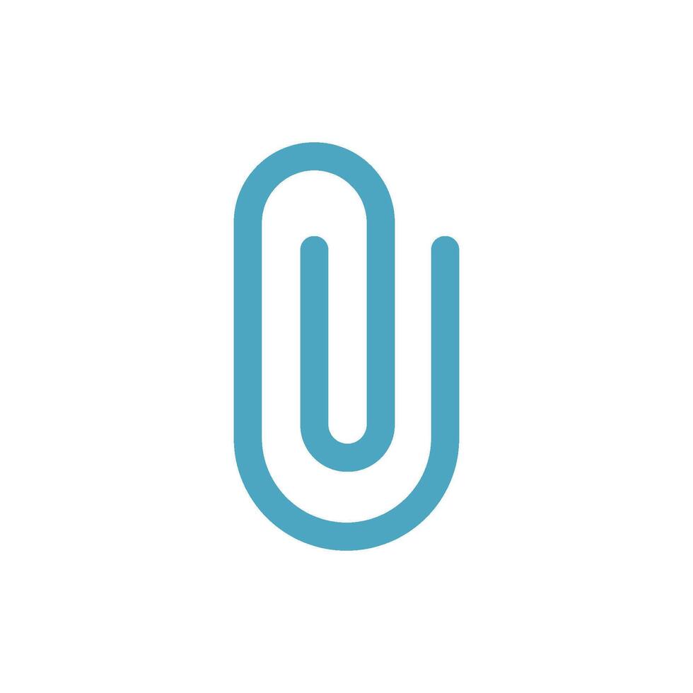 The clip stationery icon design integrates sleek lines and a contemporary graphic concept vector