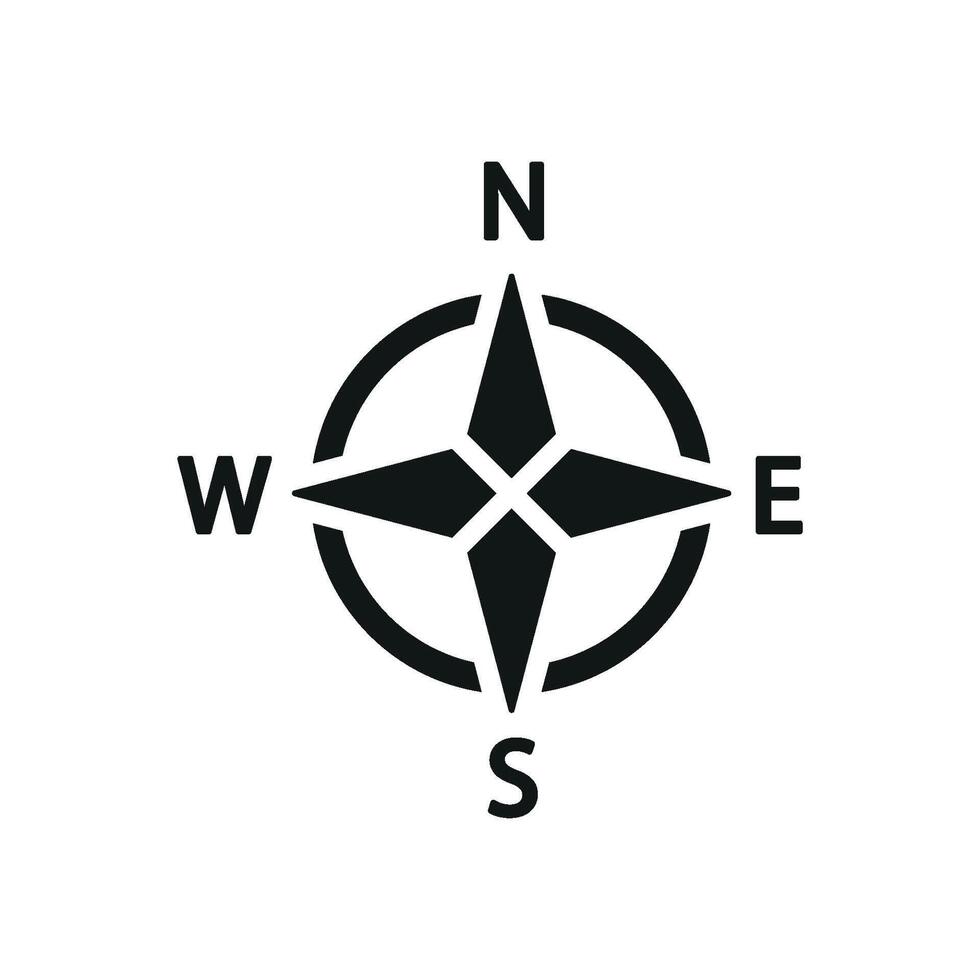 Compass icon design presents a sleek and functional modern graphic concept with minimalist details vector