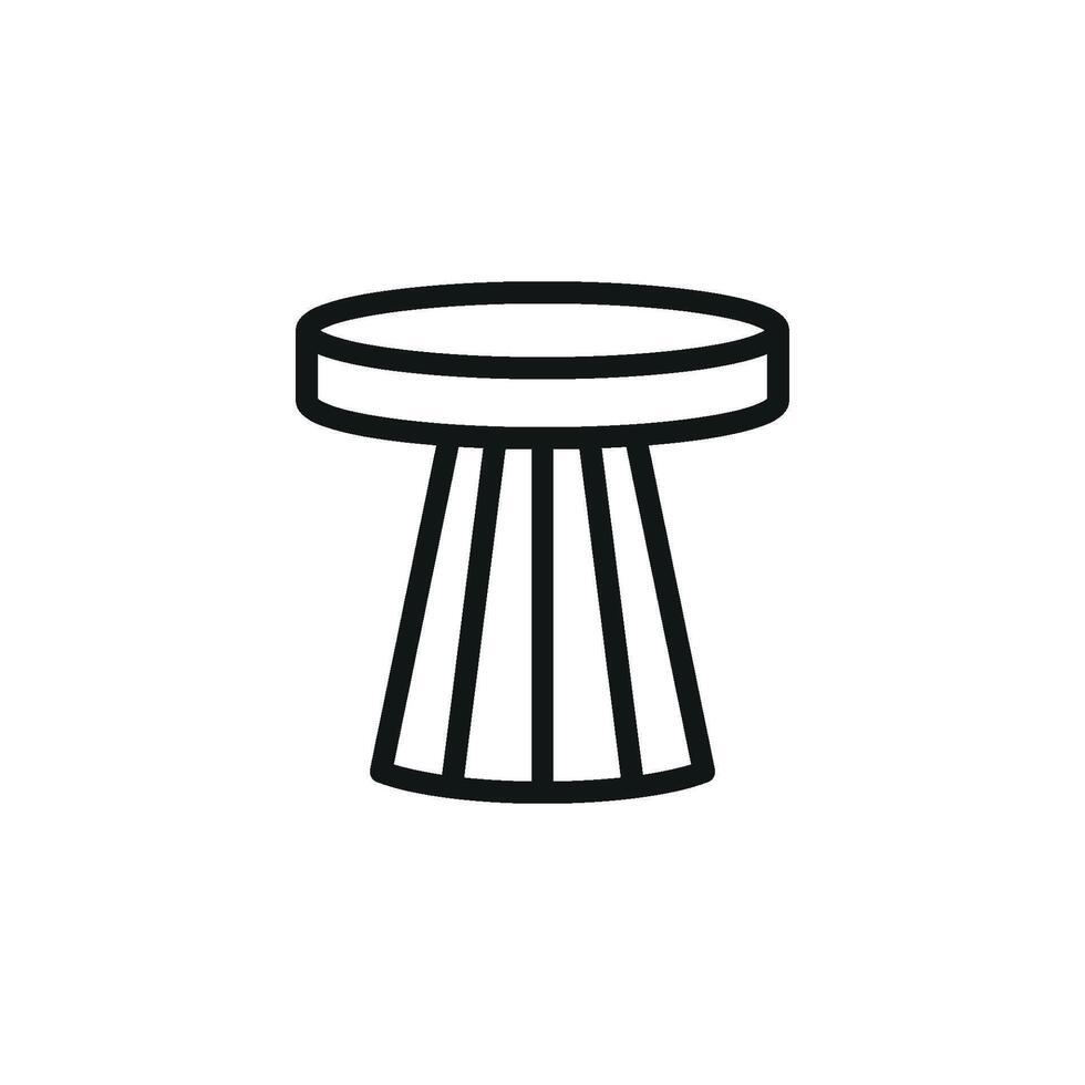 The design of the side table icon highlights a clean and modern graphic concept vector
