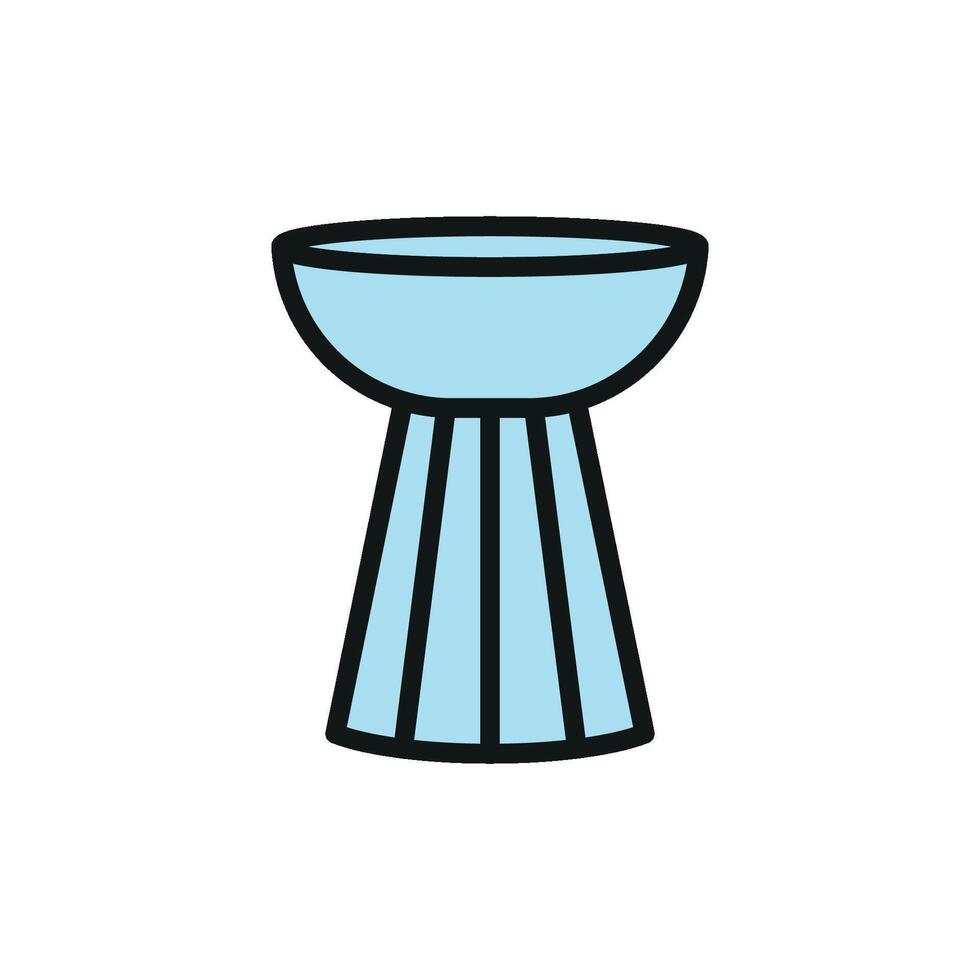 Side table icon design integrates a minimalist approach with a modern graphic concept vector