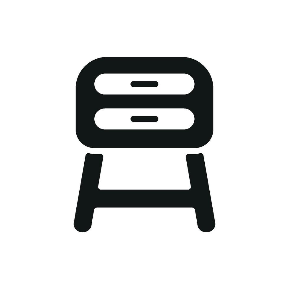 The side table icon design blends modern design with a simple and elegant graphic concept vector