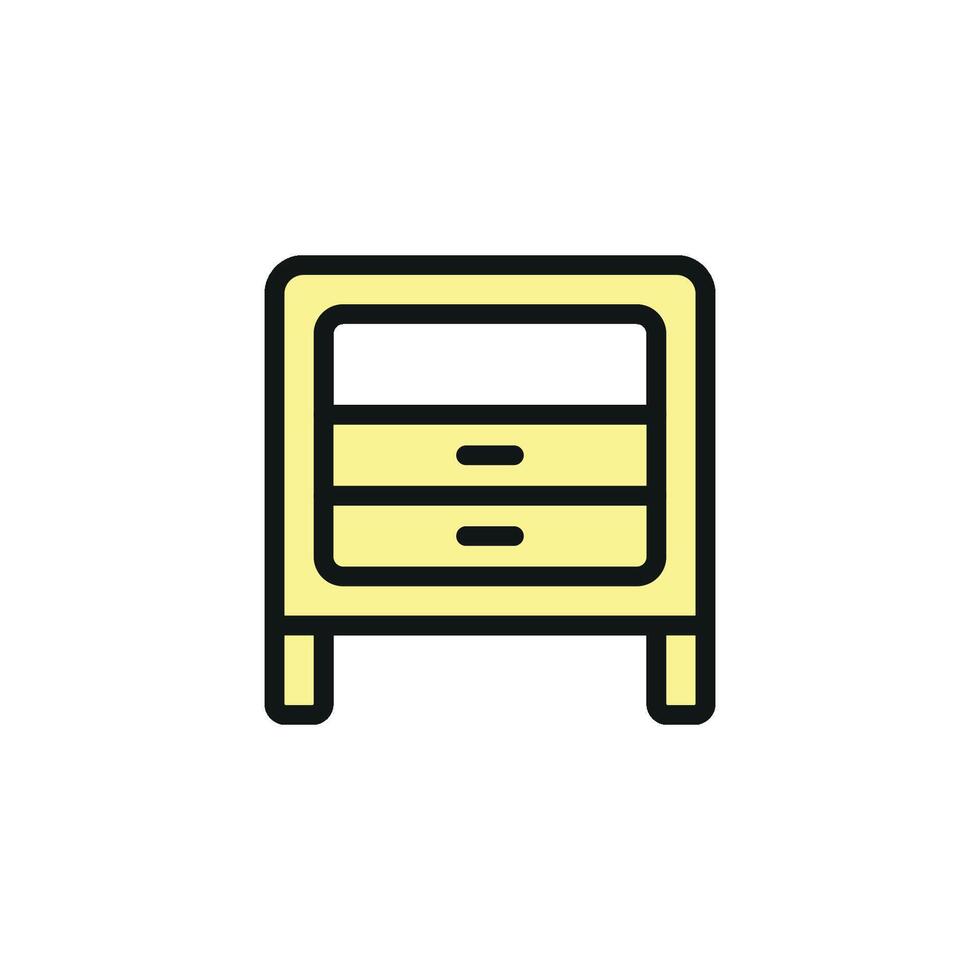 The side table icon design showcases a minimalist and contemporary graphic concept vector