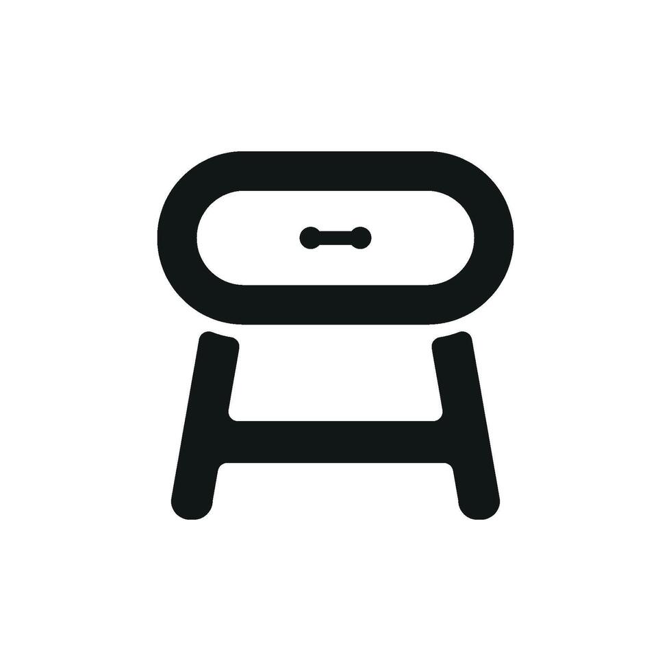 Side table icon design features a clean and modern concept graphic vector