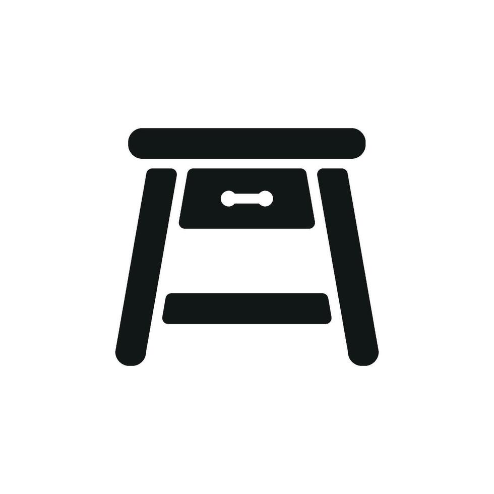 The design of the side table icon merges a minimalist graphic concept with modern style vector