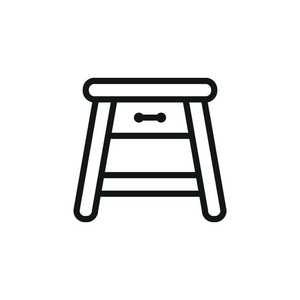 A modern graphic concept shapes the side table icon design with minimalistic precision vector