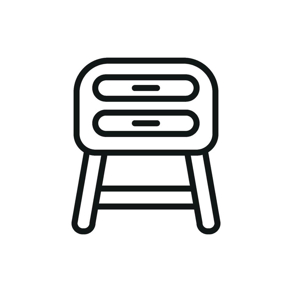 Side table icon design reflects contemporary elegance through a simple graphic concept vector