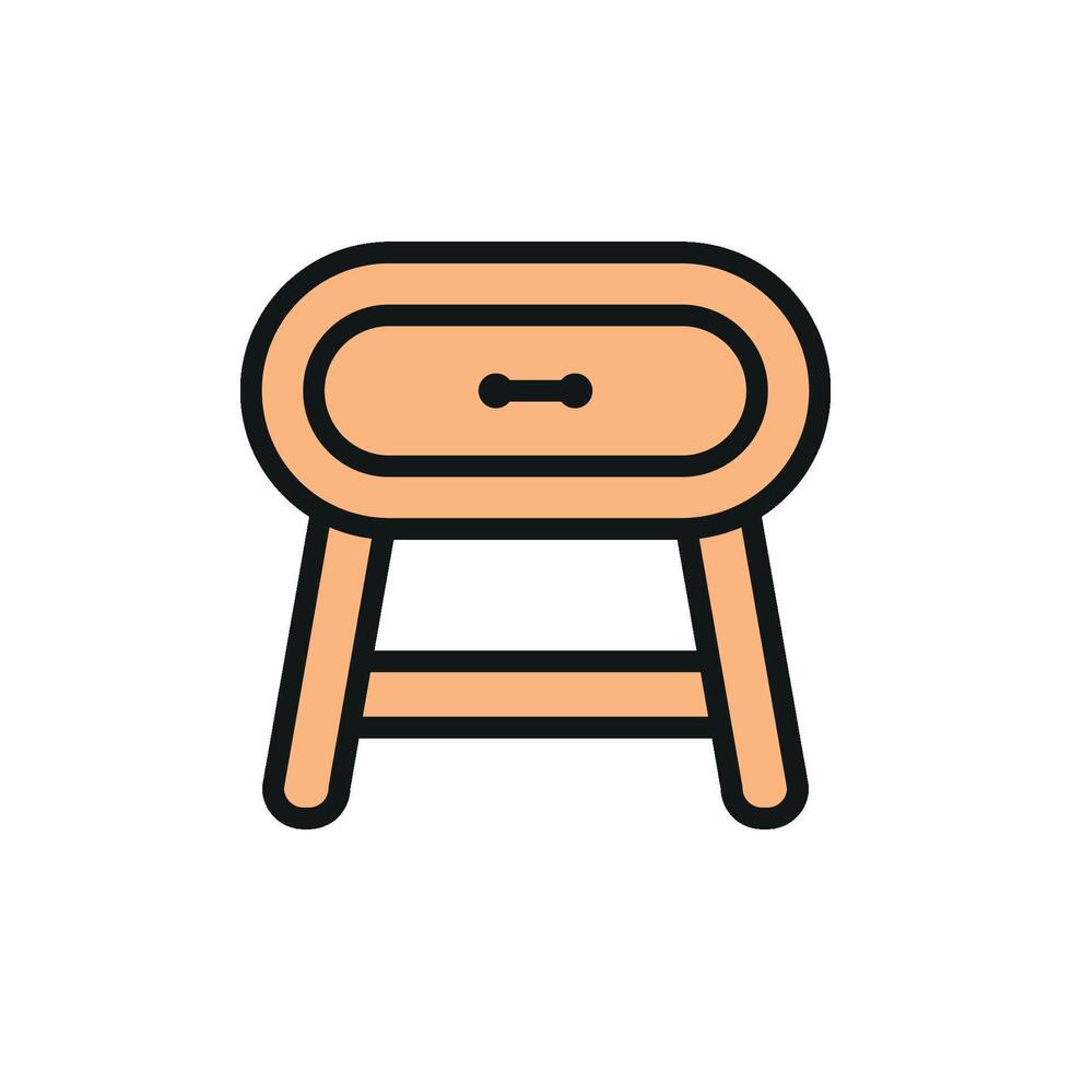 A simple and modern graphic concept defines the side table icon design vector