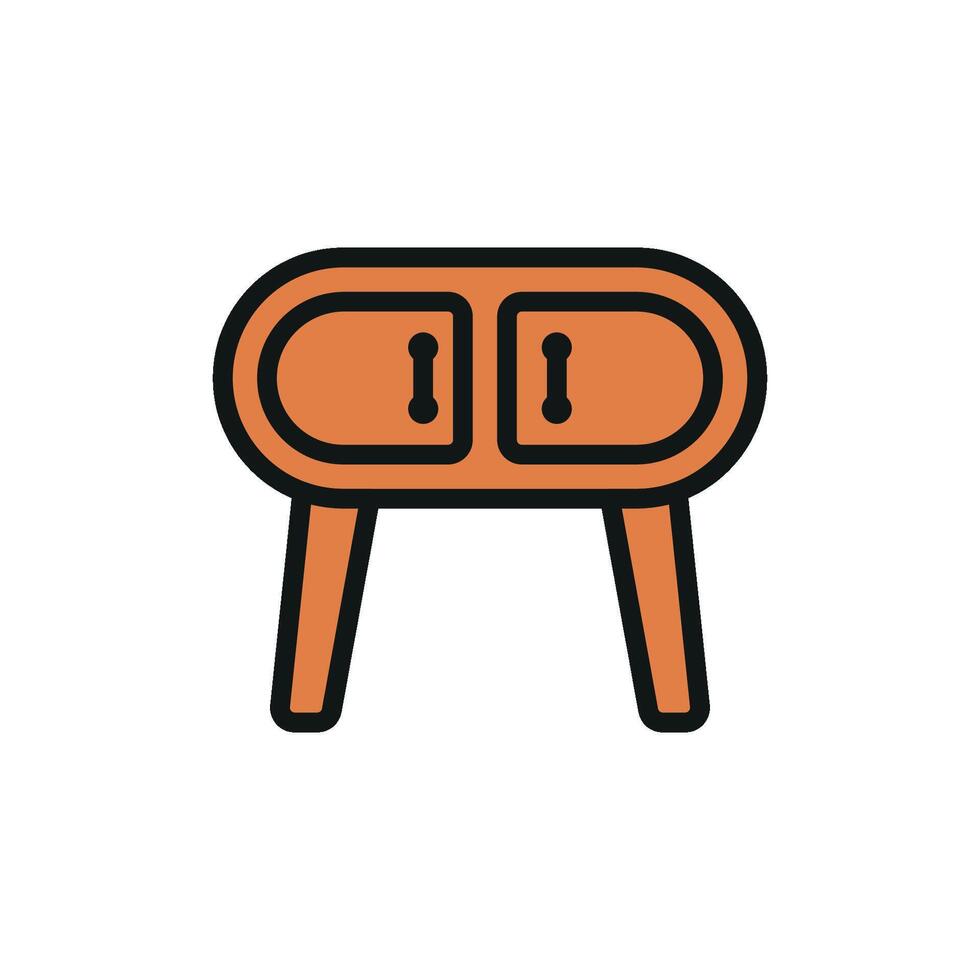 The side table icon design combines modern sophistication with a straightforward graphic concept vector