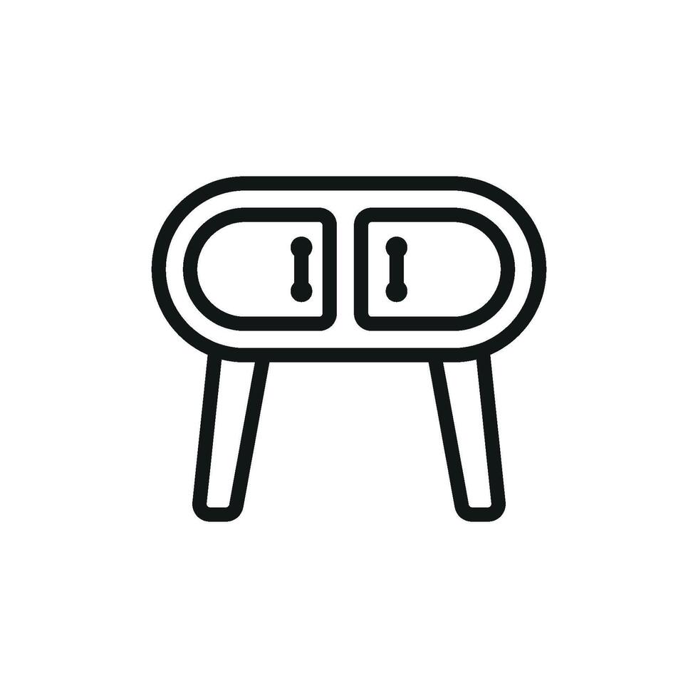 Television icon The design of the side table icon integrates a clean modern aesthetic with a simple graphic conceptdesign in a clean and modern graphic concept vector