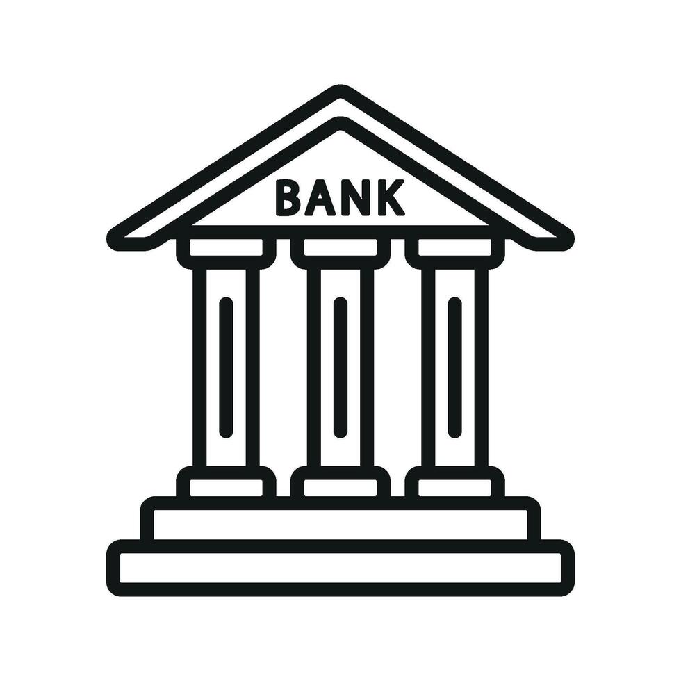 A simple and modern graphic concept defines the bank building icon design vector