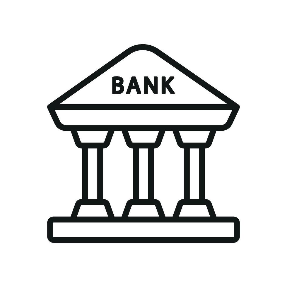 Bank building icon design features a sleek and modern concept graphic vector