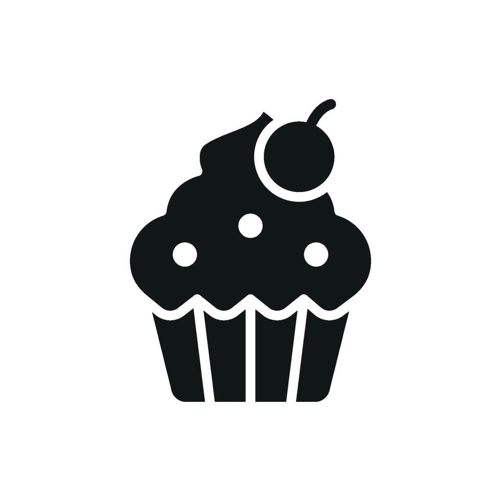 Cupcake food beverage icon emphasizing simple modern principles for versatile graphic concept designs vector