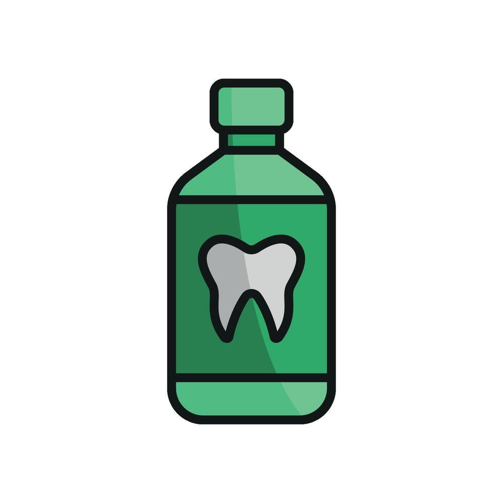 The mouthwash tooth icon design showcases a clean and contemporary concept graphic vector