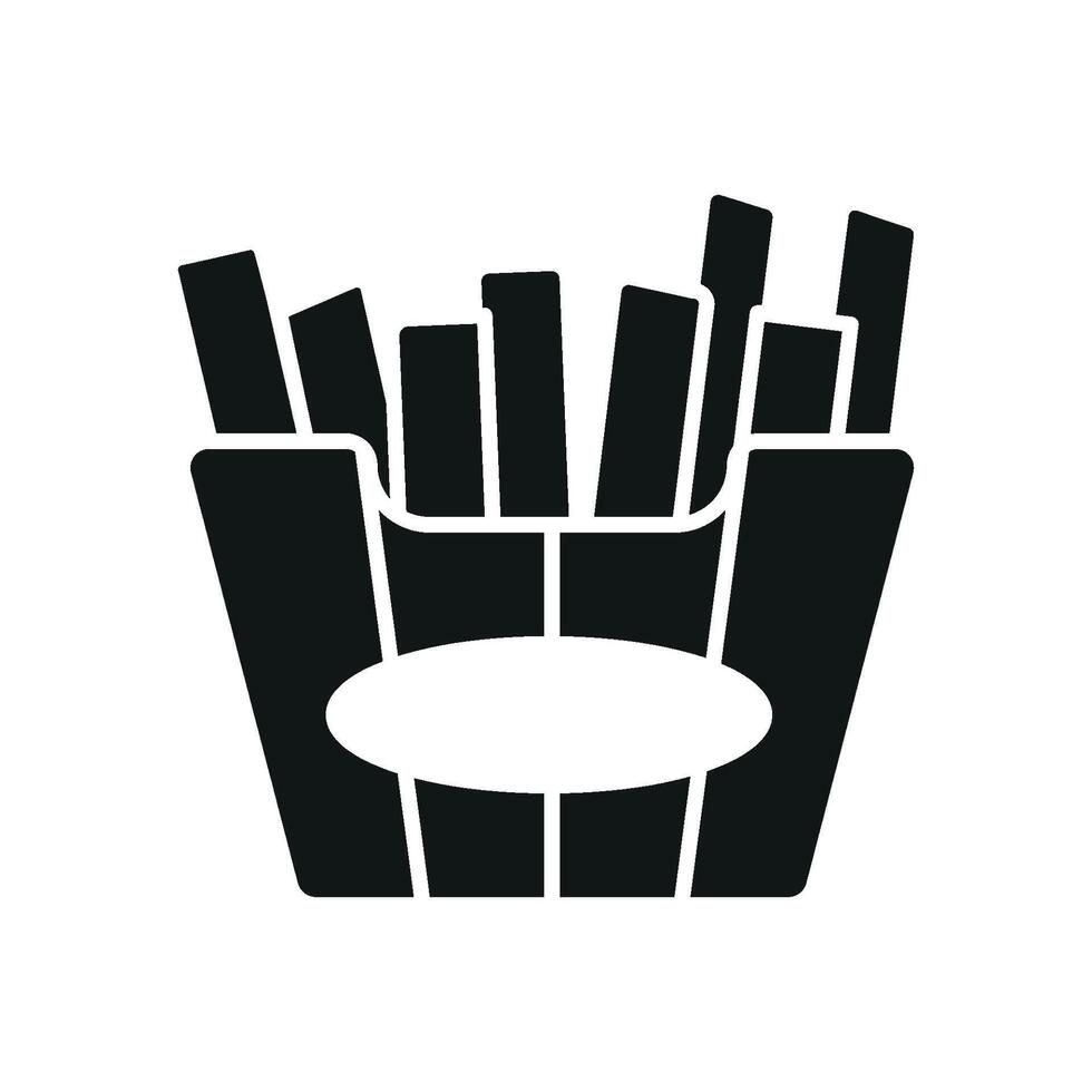 A visually captivating fried fries food icon crafted with modern simplicity for an elegant design concept vector