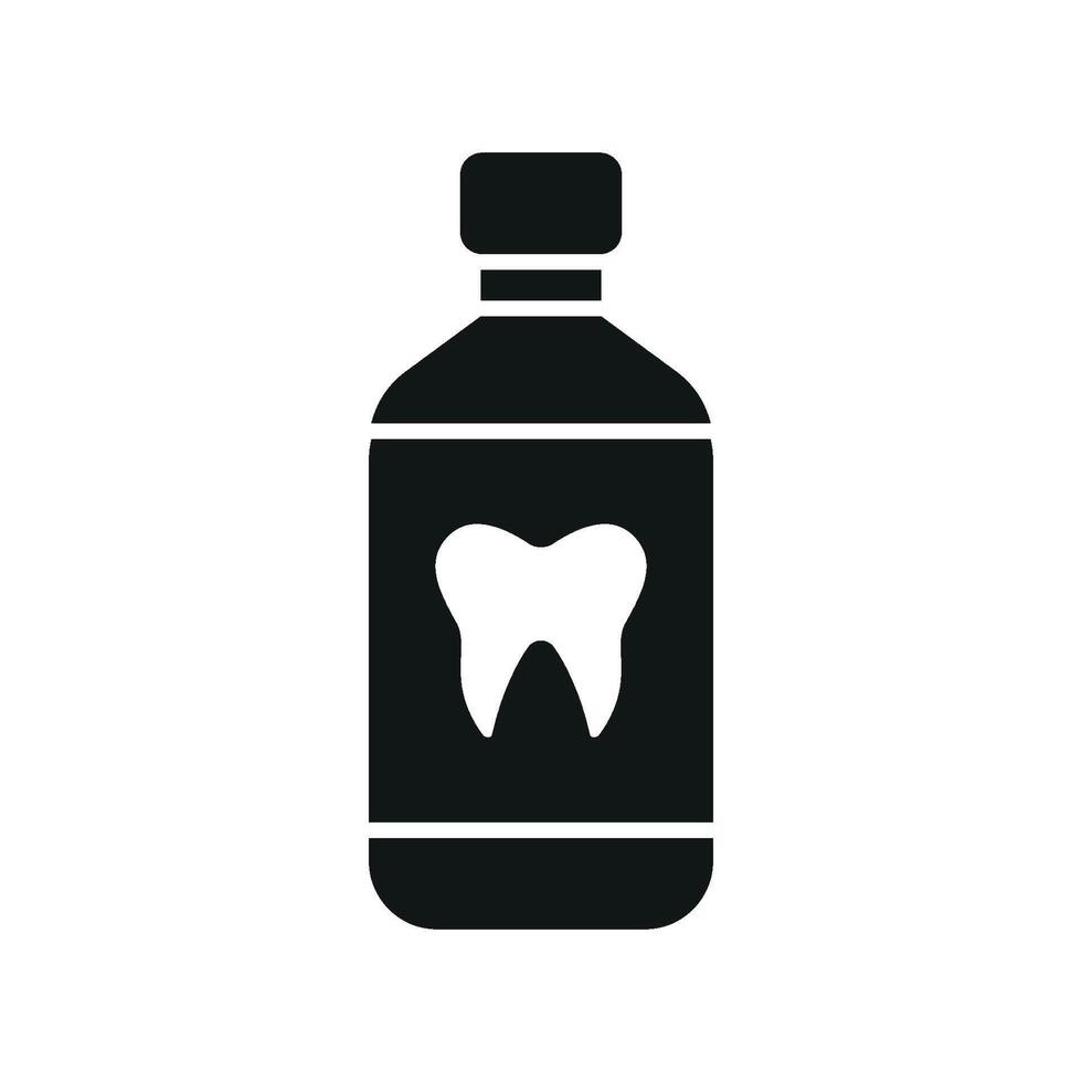 Mouthwash tooth icon design features a simple and modern concept graphic vector