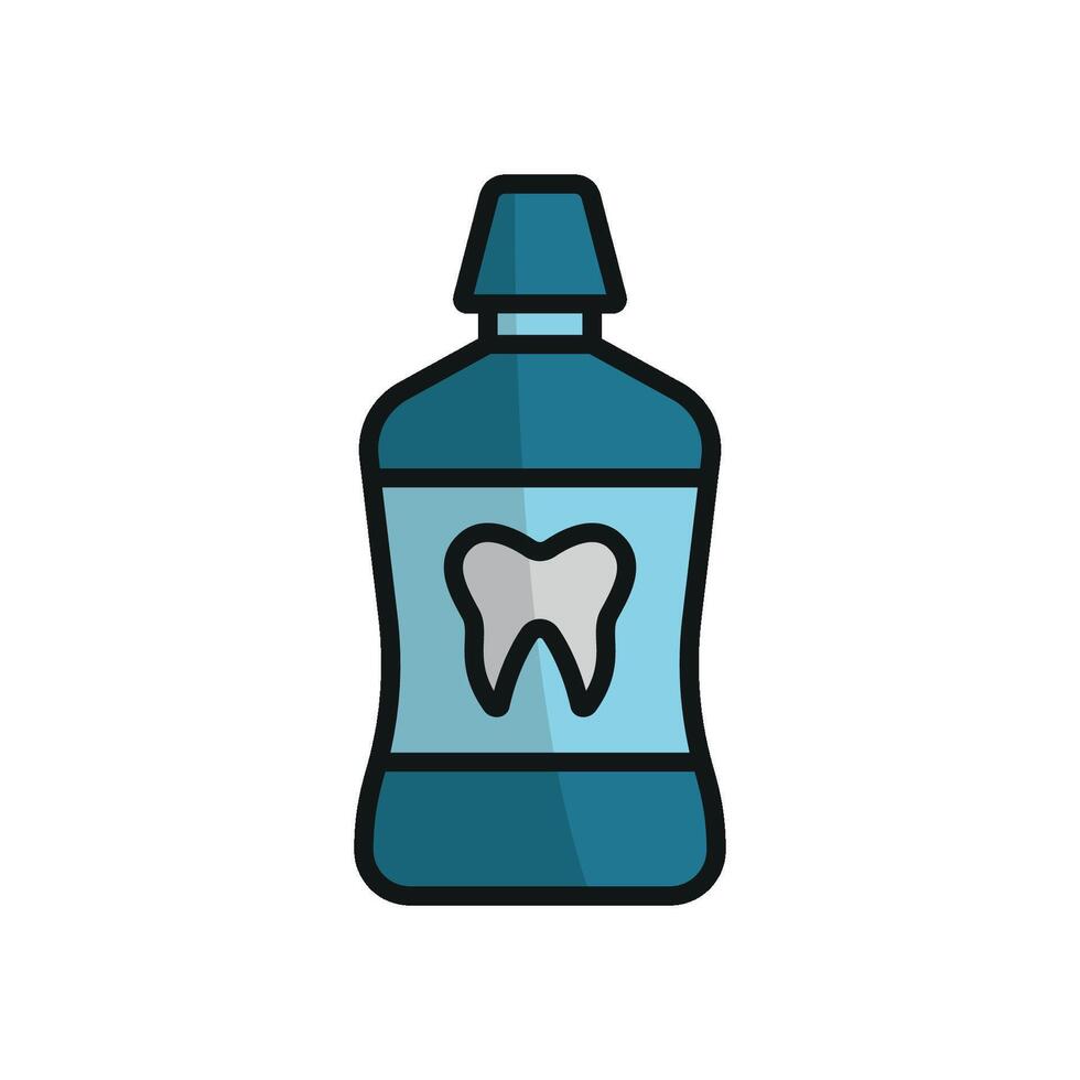 A modern simple concept graphic characterizes the mouthwash tooth icon design vector