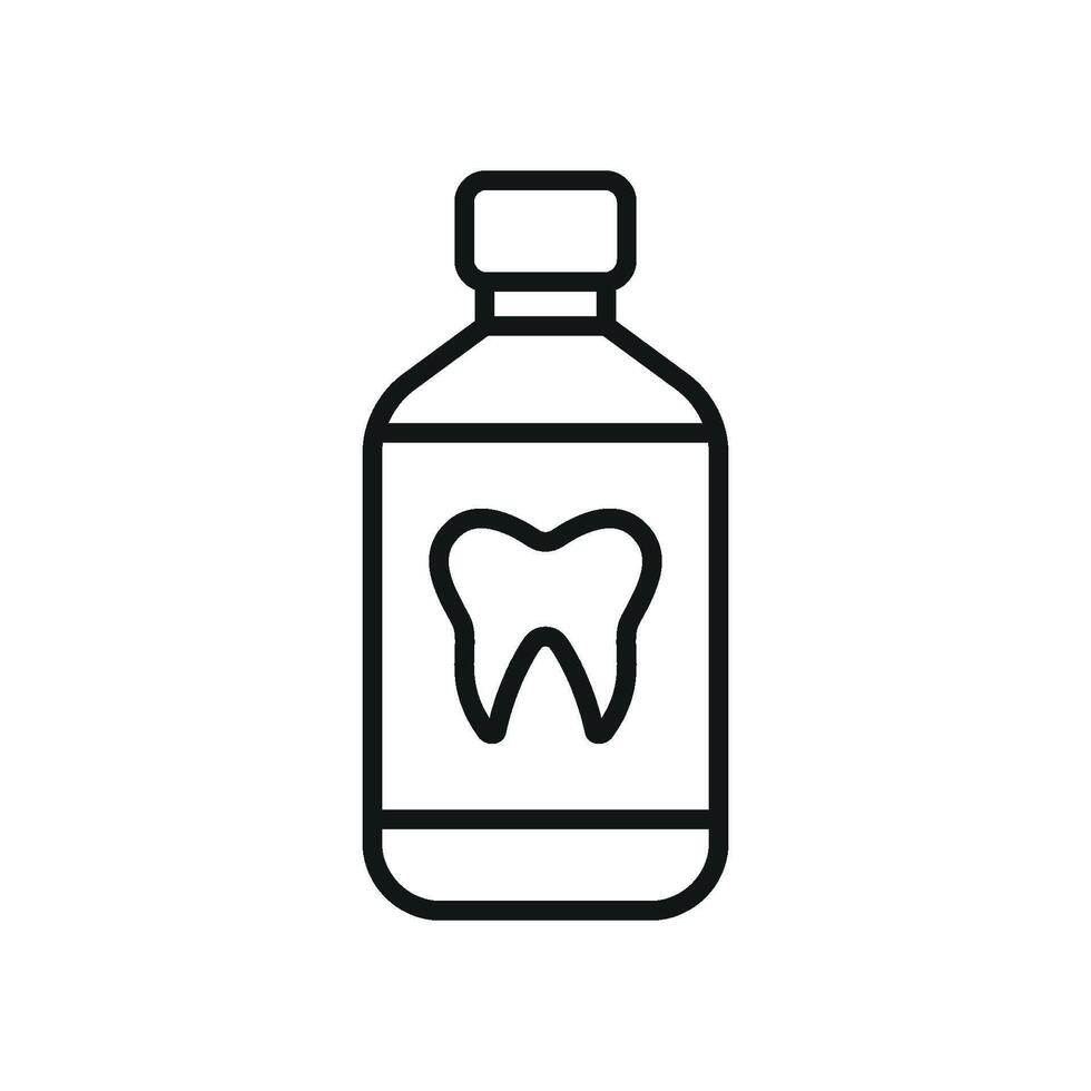 Mouthwash tooth icon design incorporates a minimalist modern concept graphic vector