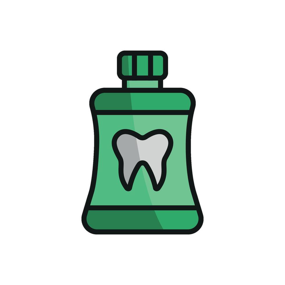 A clean and modern concept graphic highlights the mouthwash tooth icon design vector