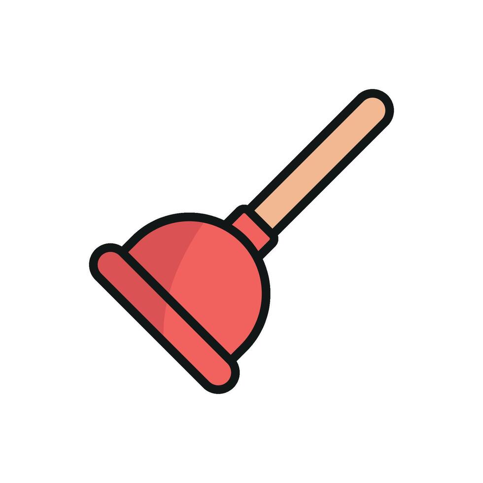 Plunger icon design features a simple and modern concept graphic vector