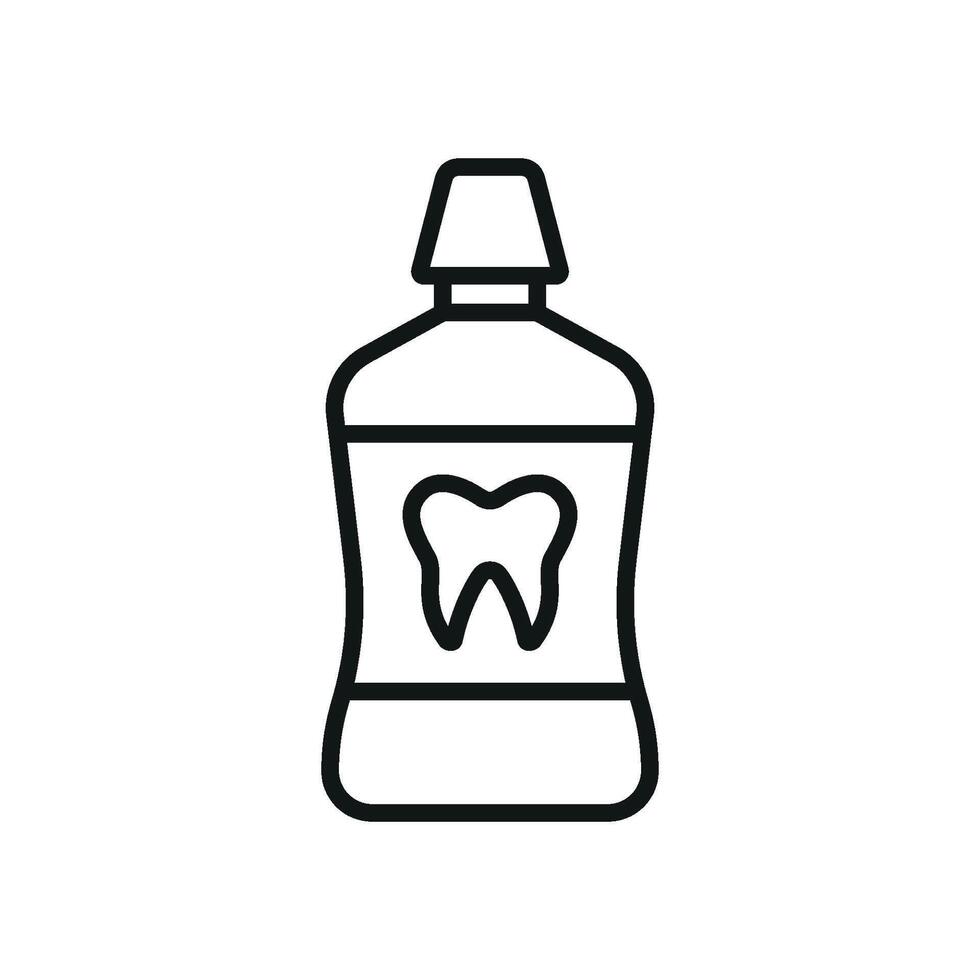 The design of the mouthwash tooth icon emphasizes a simple and contemporary concept graphic vector