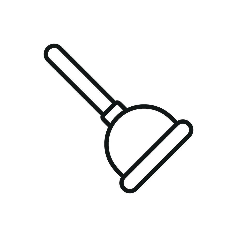 Modern simplicity defines the plunger icon design with its clean concept graphic vector