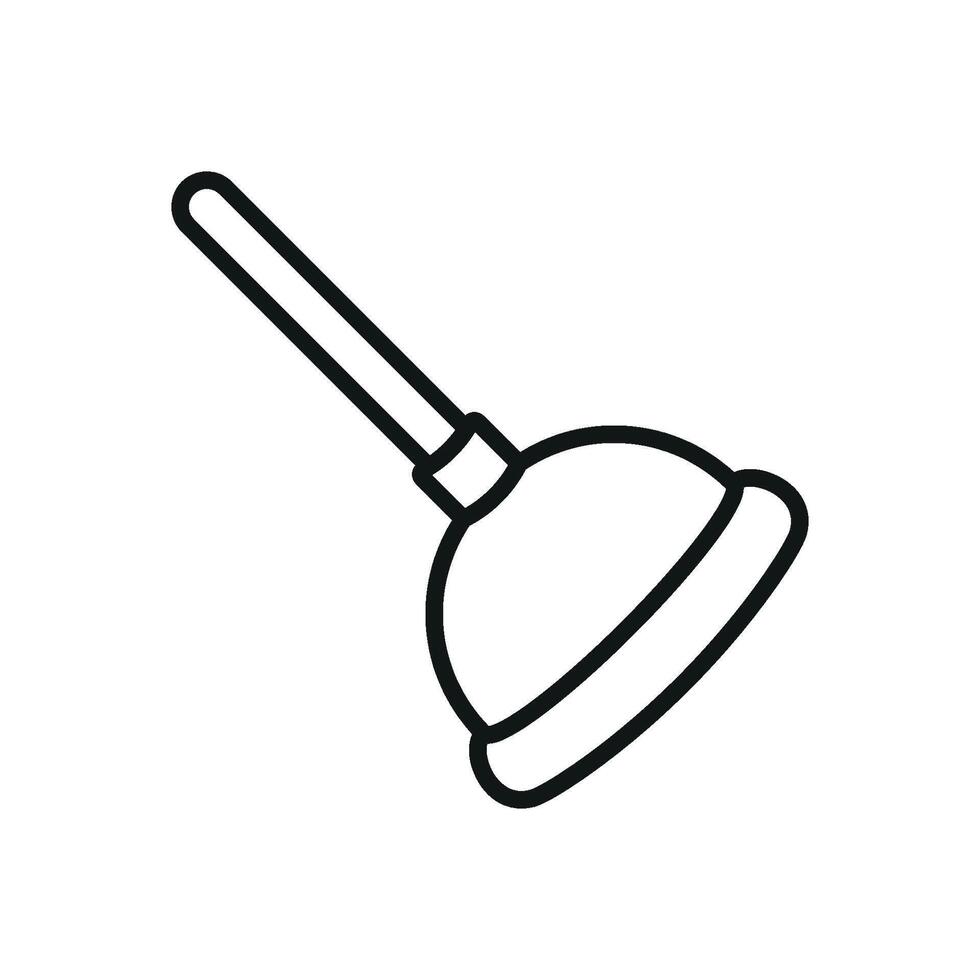 A modern simple concept graphic characterizes the plunger icon design vector