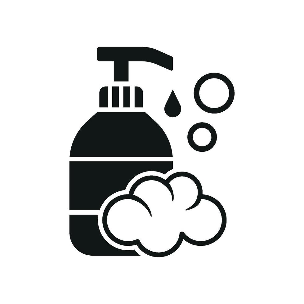 The design of the liquid soap icon features a modern and simple concept graphic vector