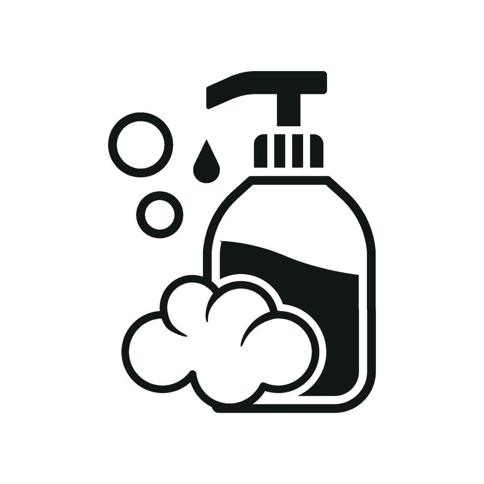 A stylish and modern concept graphic represents the liquid soap icon design vector