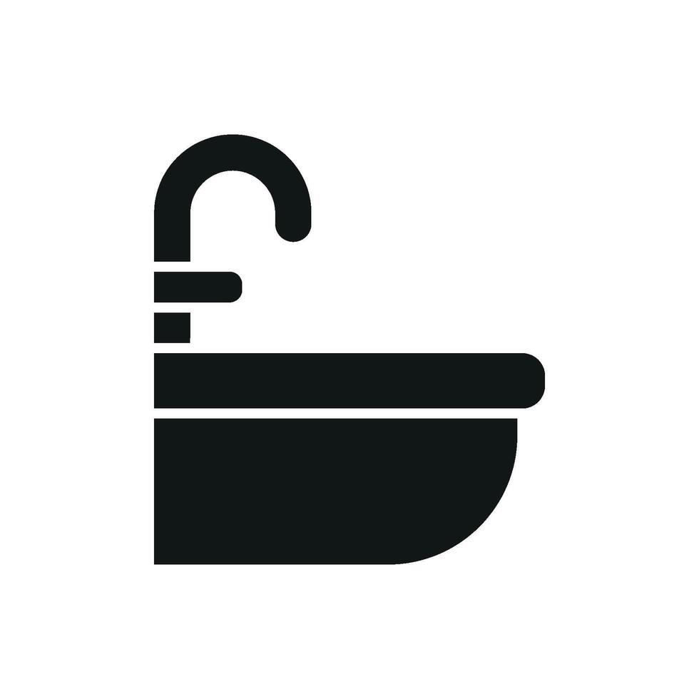 Sink bathroom icon design presents a contemporary and clean graphic concept with minimal details vector