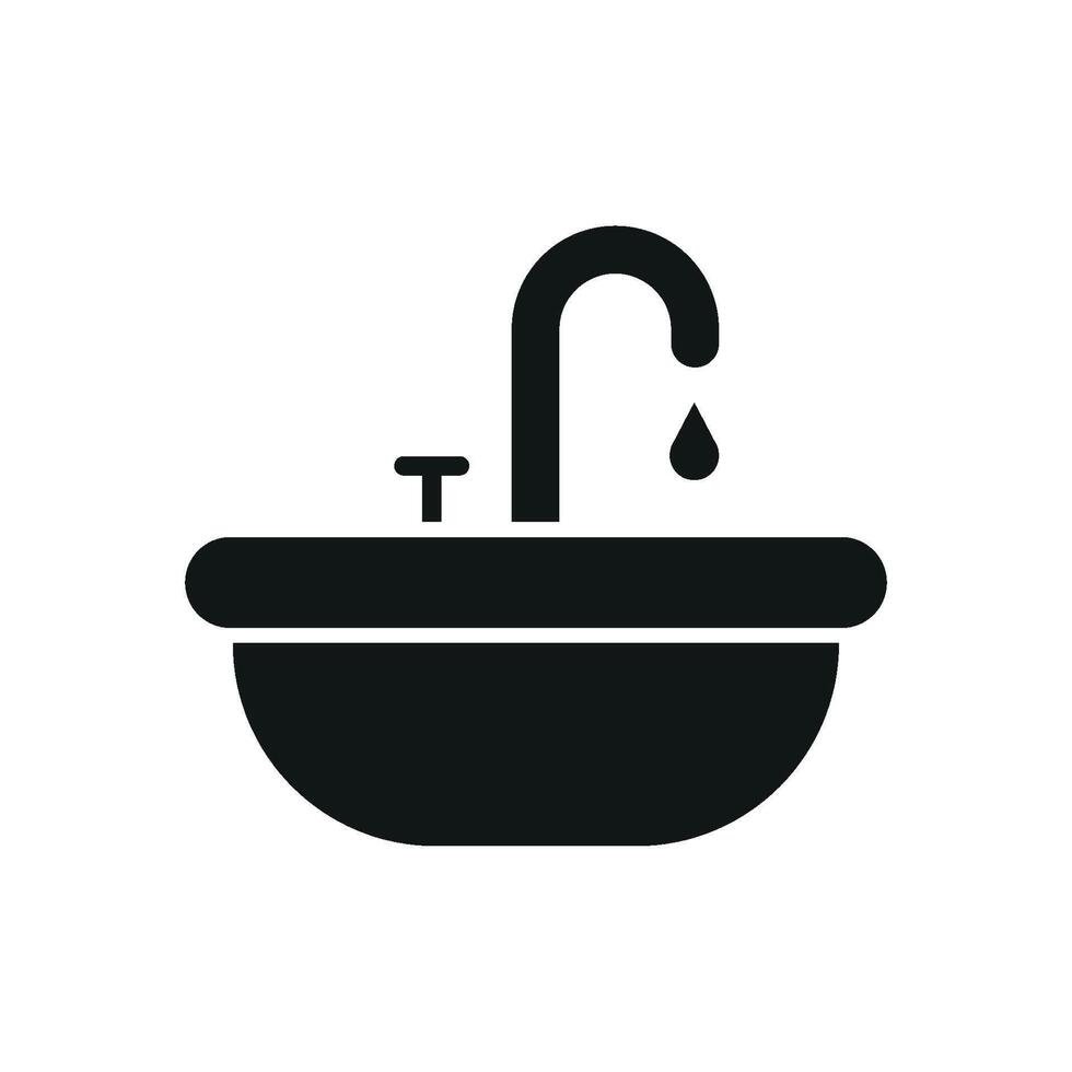 Sink bathroom icon design integrates a minimalist approach with a modern graphic concept vector