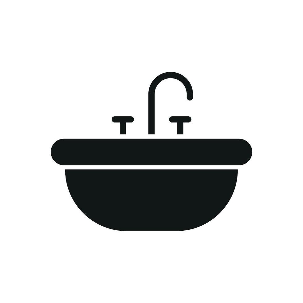 The sink bathroom icon design embodies a stylish and simple modern graphic concept vector