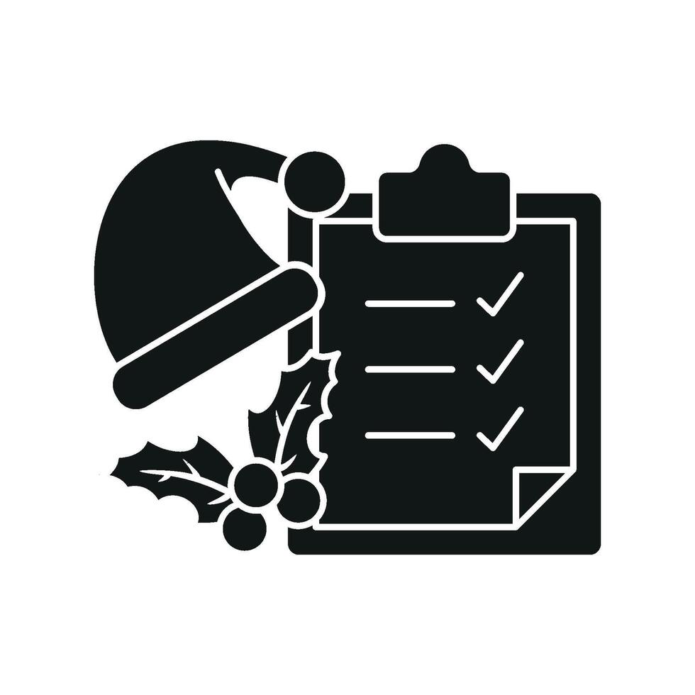 A Santa list wish Christmas icon showcasing a clean simple design combined with modern graphic elements for a festive appeal vector