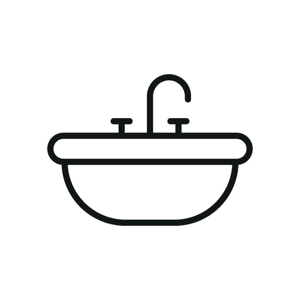 A simple and modern graphic concept defines the sink bathroom icon design vector