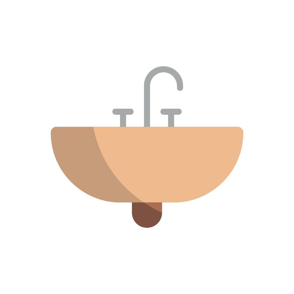 The sink bathroom icon design showcases a minimalist and contemporary graphic concept vector