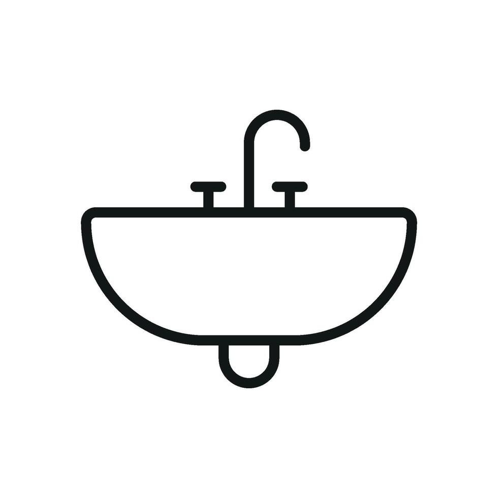 Sink bathroom icon design features a clean and modern concept graphic vector