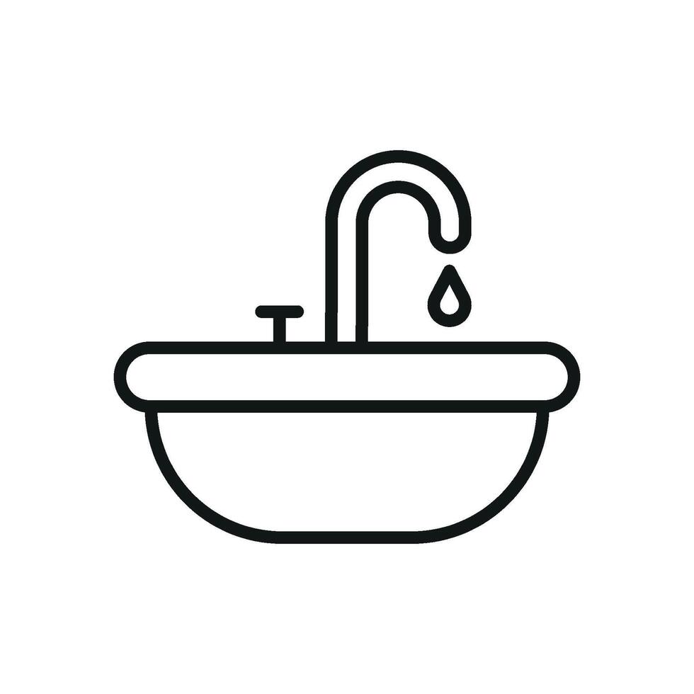 Sink bathroom icon design blends sleek lines with a modern graphic concept vector