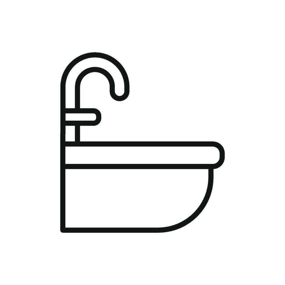 The design of the sink bathroom icon highlights modern simplicity through a clean graphic concept vector
