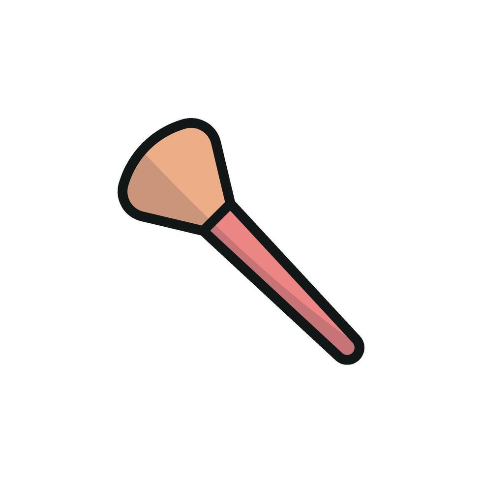 The makeup brush beauty icon is a streamlined and minimal design with a contemporary graphic appeal. vector
