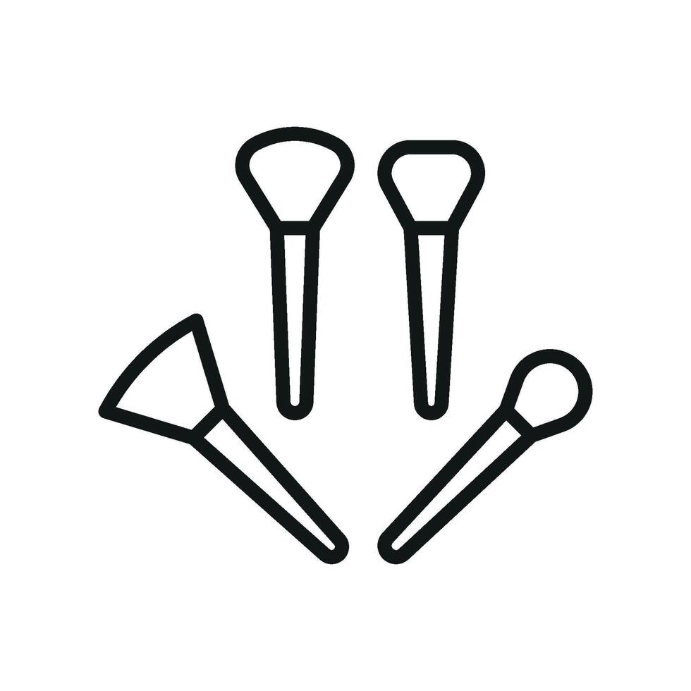 The makeup brush beauty icon is a modern representation of beauty essentials captured through simple graphic elements. vector