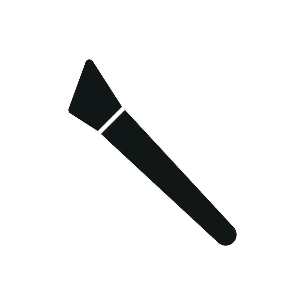 A clean and simple design, the makeup brush beauty icon represents contemporary style in a graphic form. vector