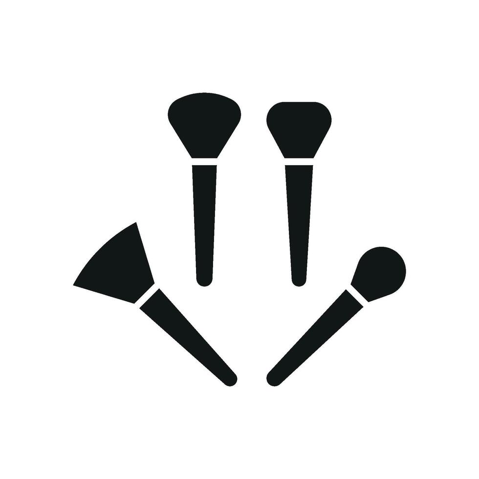 A clean take on beauty design, this makeup brush icon radiates simplicity through its modern graphic presentation. vector