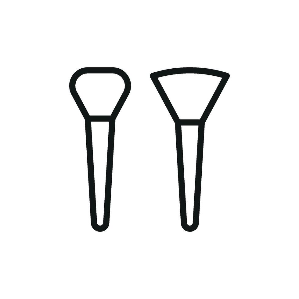 The simplicity of this makeup brush beauty icon embodies a modern graphic vision of elegance. vector
