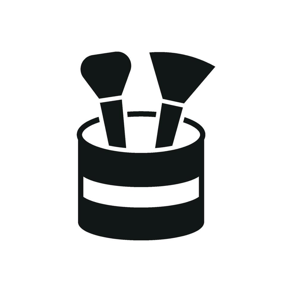 A sophisticated beauty icon depicting a makeup brush set in a clean and contemporary design for modern visual appeal vector