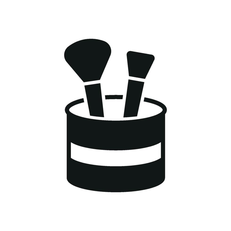 A sleek and stylish makeup brush set beauty icon designed with modern minimalism for a polished visual effect vector